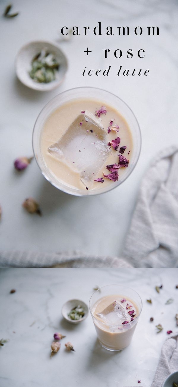 Cardamom + rose iced latte