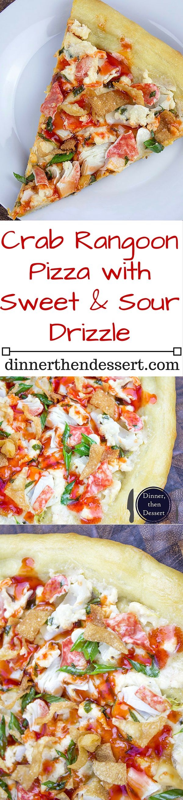 Crab Rangoon Pizza with Sweet & Sour Drizzle