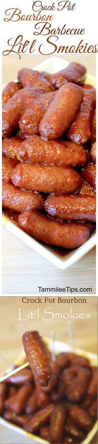 Crock Pot Bourbon Lit’l Smokies with Hillshire Farm’s Lit’l Smokies