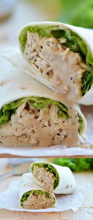 Crock Pot Chicken Caesar Wraps