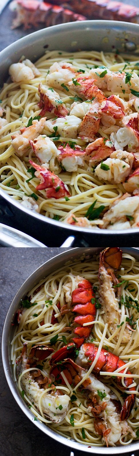 Easy Lobster Scampi with Linguini