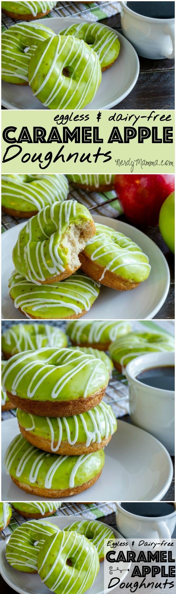 Eggless and Dairy-Free Caramel Apple Doughnuts