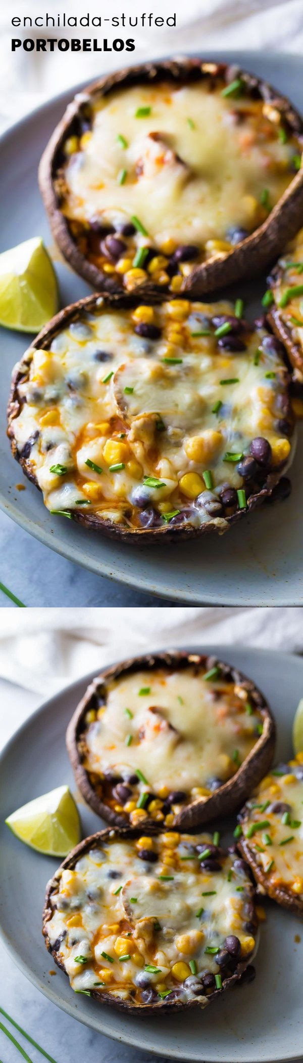 Enchilada-Stuffed Grilled Portobello Mushrooms