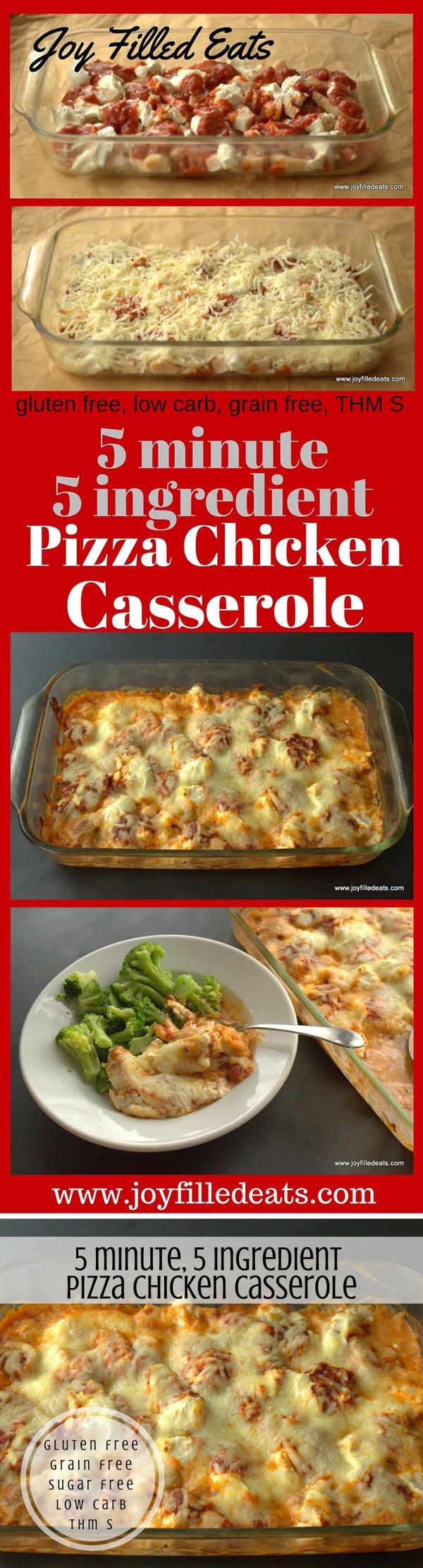 Five Minute Five Ingredient Pizza Chicken Casserole