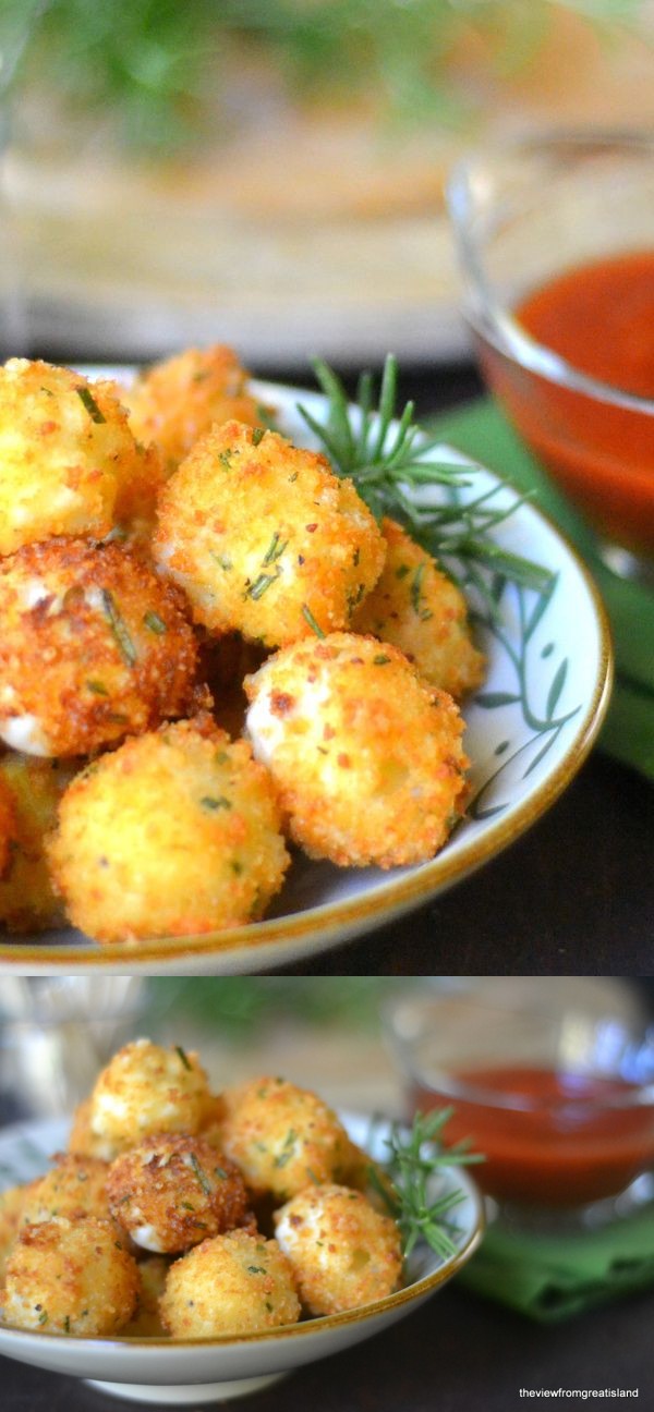 Fried Rosemary Mozzarella Balls