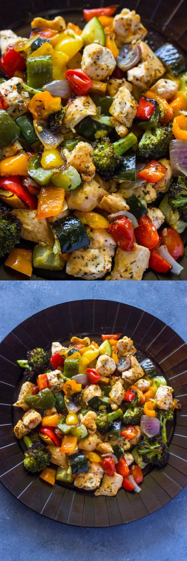 15 Minute Healthy Roasted Chicken and Veggies (One Pan