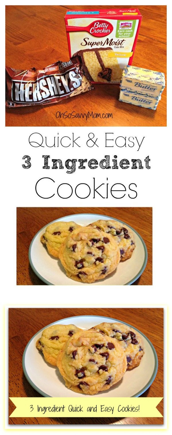 3 Ingredient Quick and Easy Cookies –