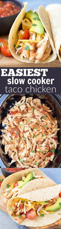 3-Ingredient Slow Cooker Taco Chicken