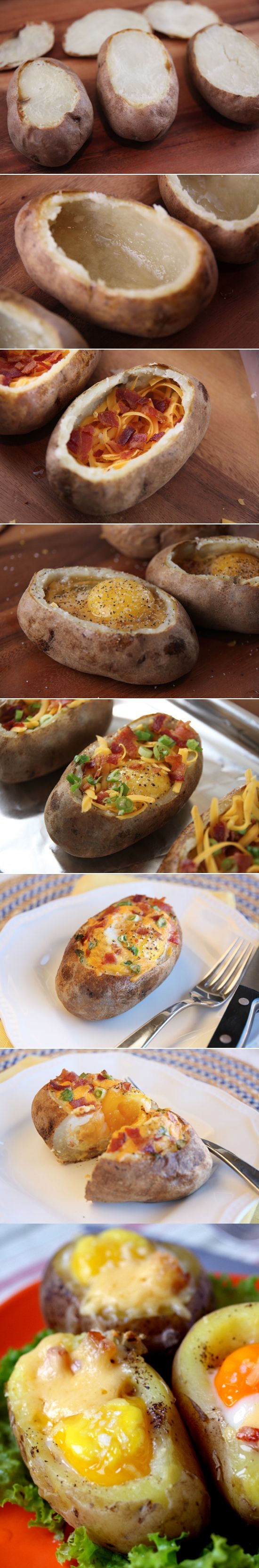 An Idaho Sunrise: Egg Stuffed Baked Potatoes