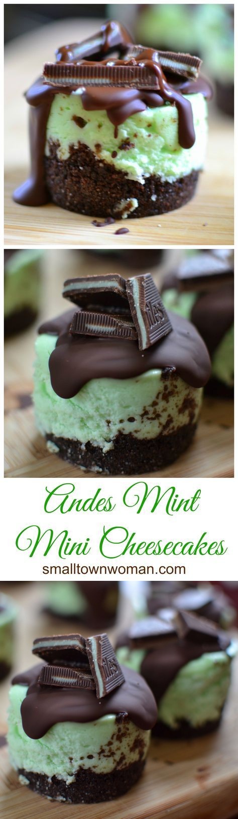 Andes Mint Mini Cheesecakes