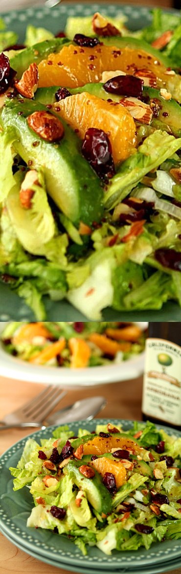 Avocado and Orange Chopped Salad with Orange Honey Mustard Dressing