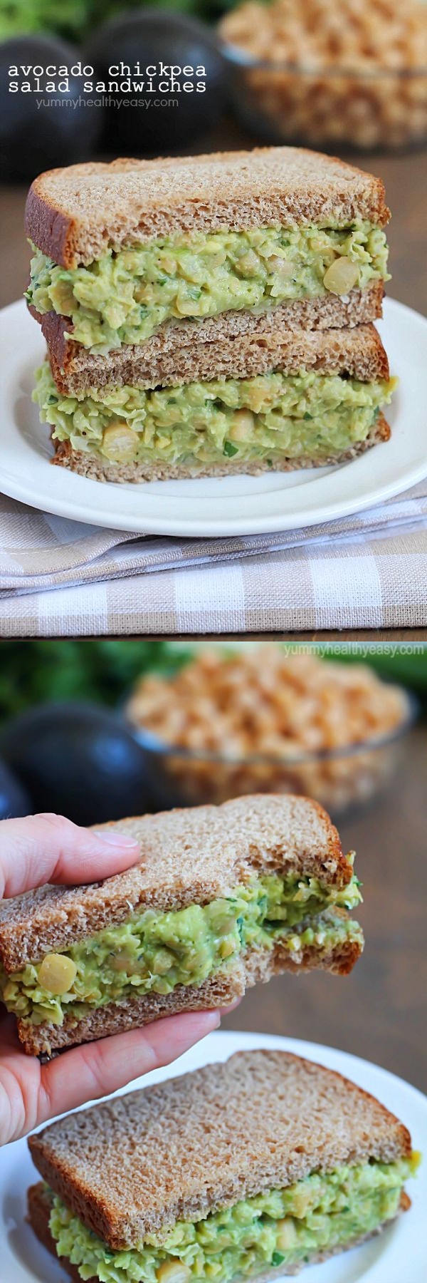 Avocado Chickpea Salad Sandwiches