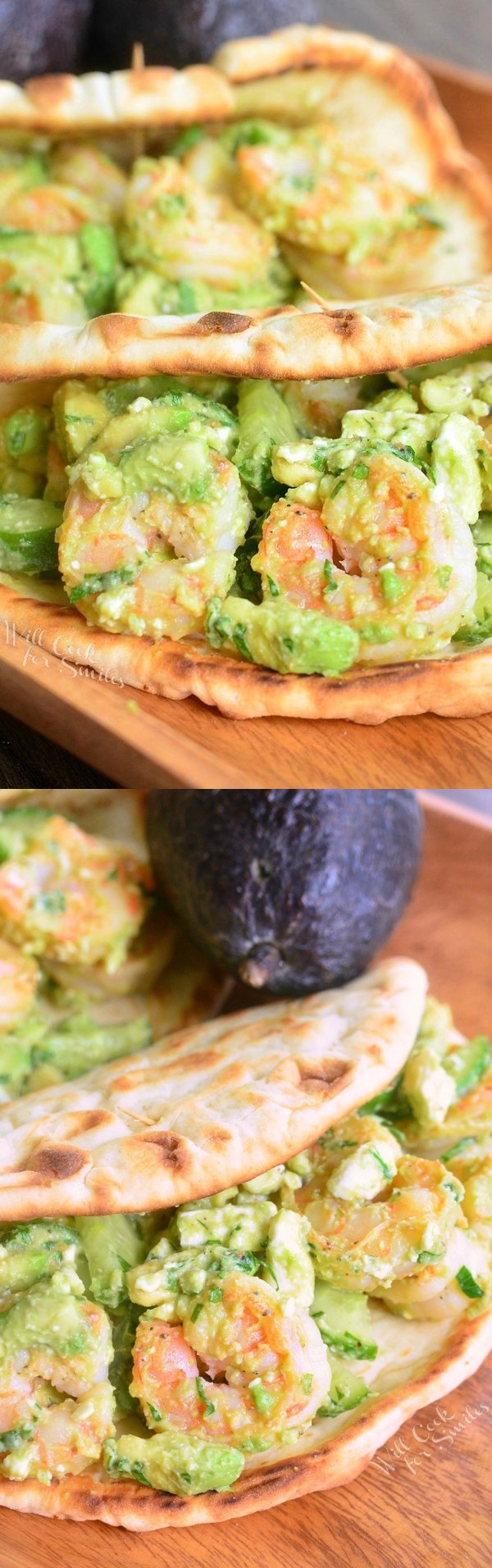 Avocado Shrimp Flatbread Sandwich