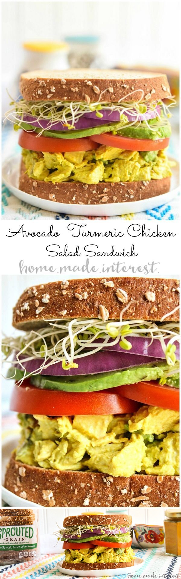 Avocado Turmeric Chicken Salad Sandwich