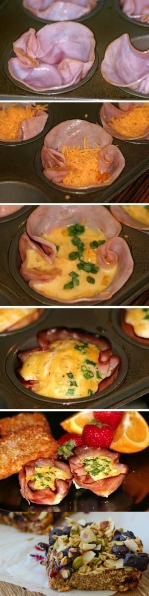 Baked Eggs in Ham Cups