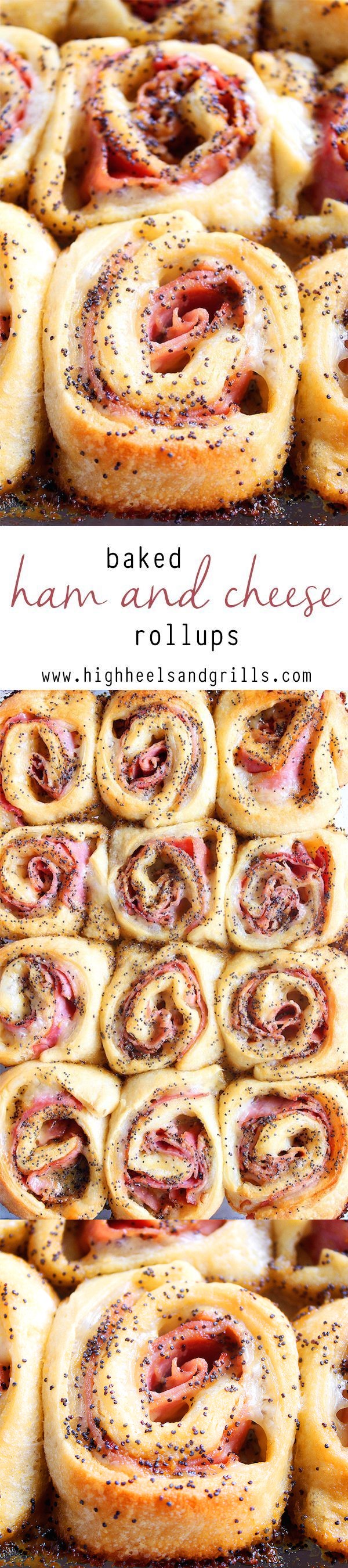 Baked Ham and Cheese Rollups