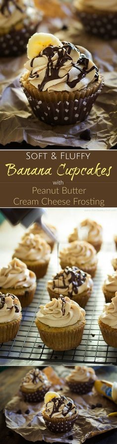 Banana Cupcakes with Peanut Butter Cream Cheese Frosting