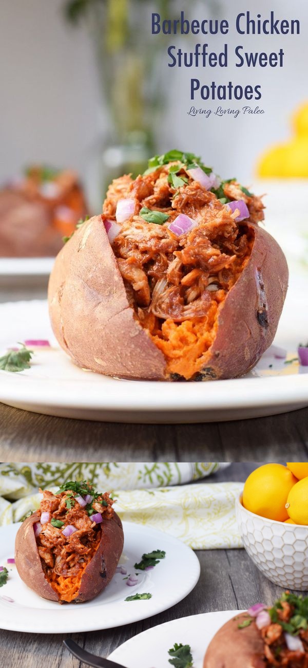 Barbecue Chicken Stuffed Sweet Potatoes