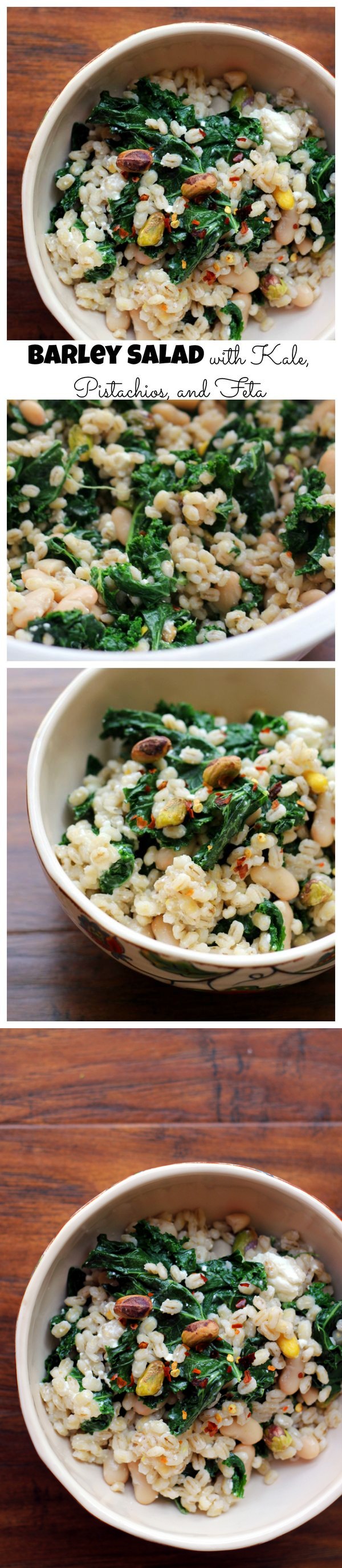 Barley Salad with Kale, Pistachios, and Feta