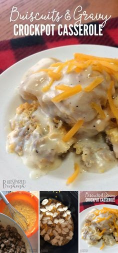 Biscuits and Gravy Crockpot Breakfast Casserole