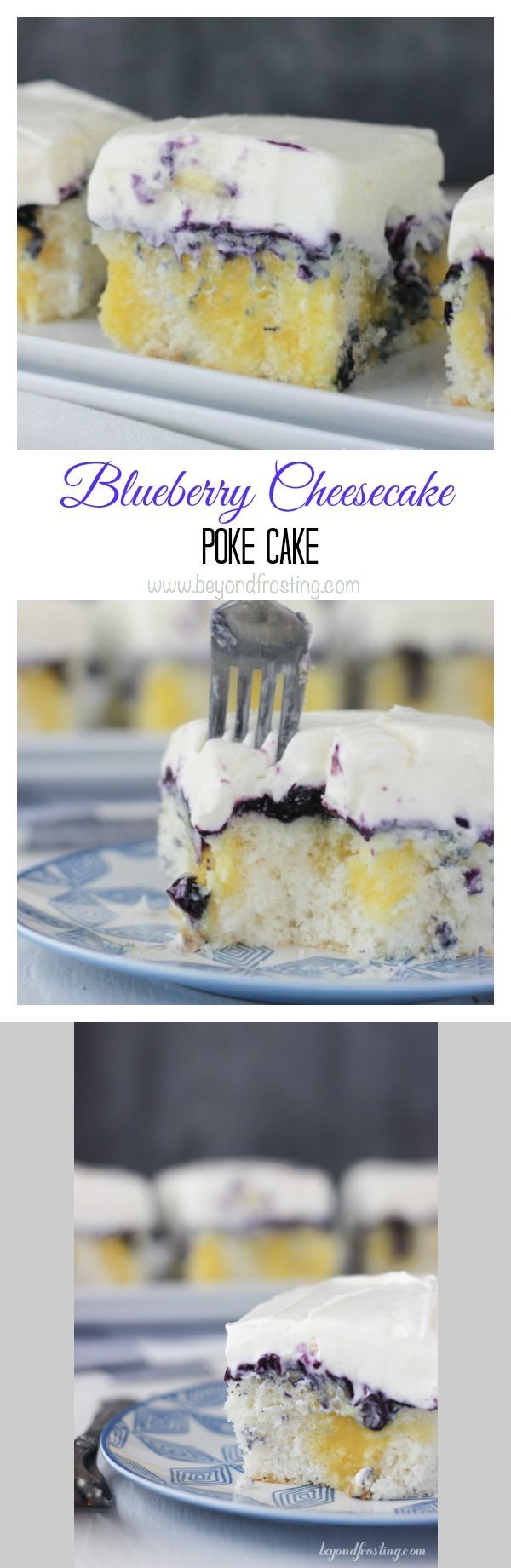 Blueberry Cheesecake Poke Cake