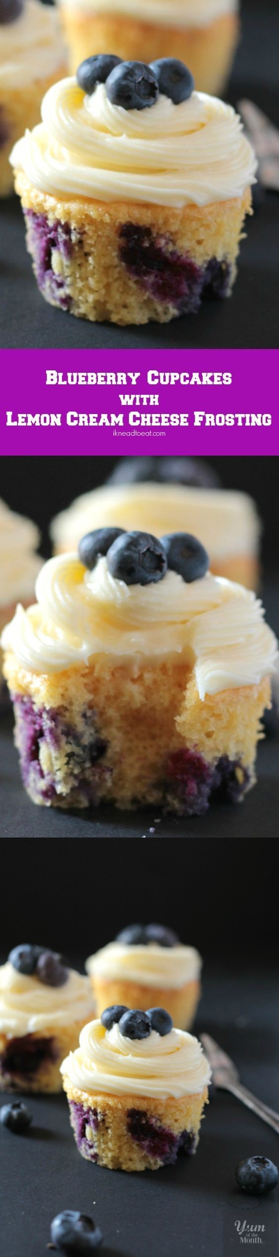 Blueberry Cupcakes with Lemon Cream Cheese Frosting