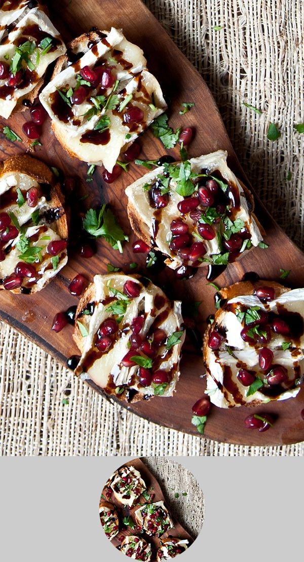 Brie and Pomegranate Crostini