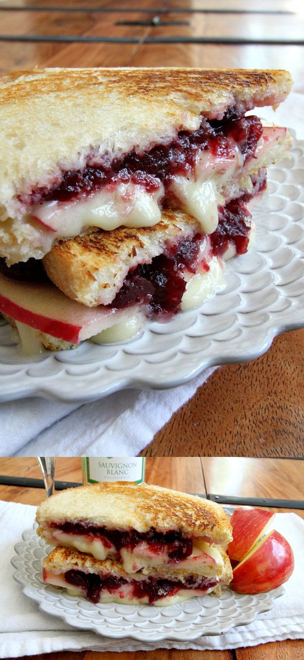 Brie, Apple and Cranberry Grilled Cheese