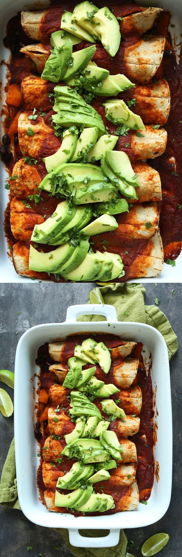 Butternut Squash Black Bean Enchiladas