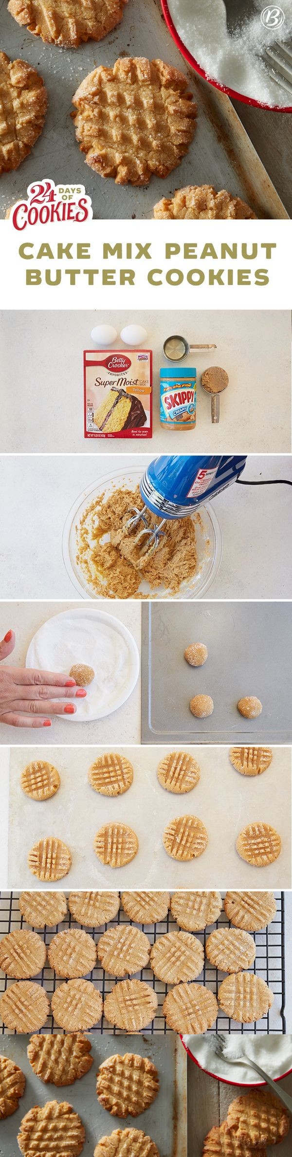 Cake Mix Peanut Butter Cookies