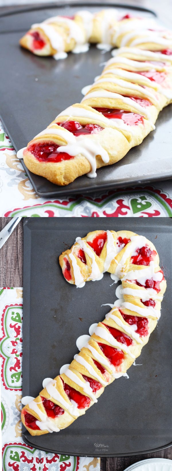 Candy Cane Crescent Roll Breakfast Pastry