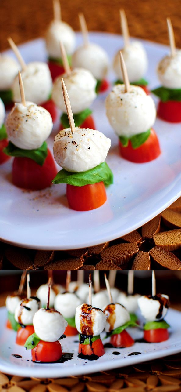 Caprese Skewers with Balsamic Drizzle