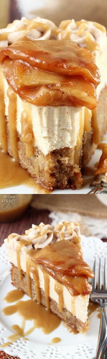 Caramel Apple Blondie Cheesecake