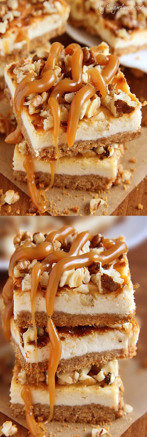 Caramel Pecan Cheesecake Bars