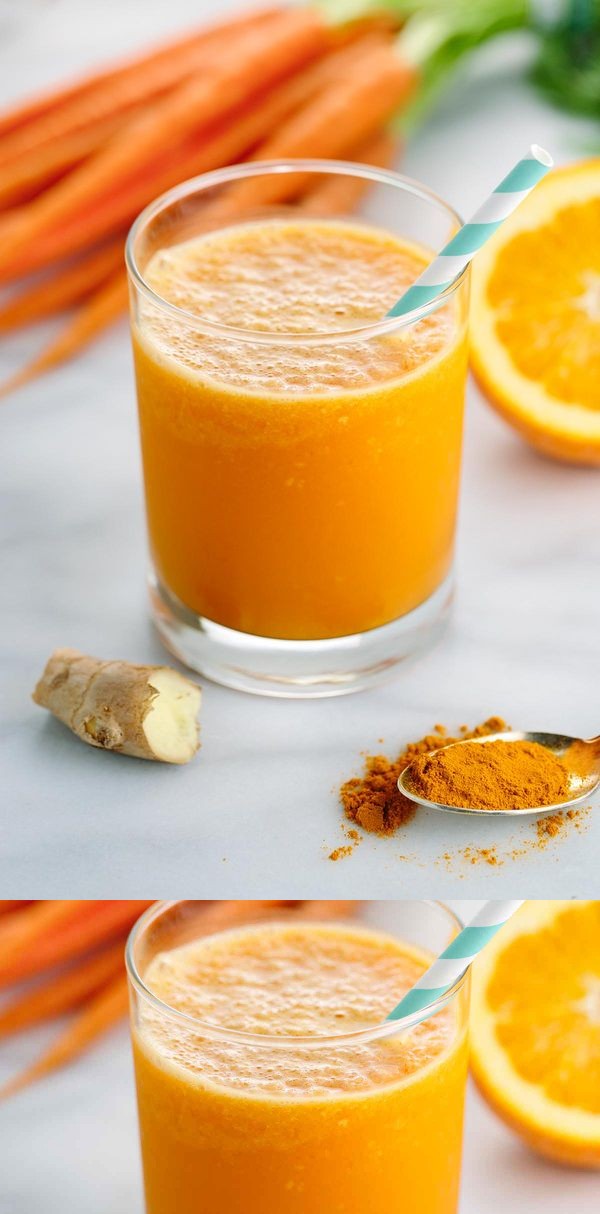 Carrot Orange Ginger Smoothie with Turmeric