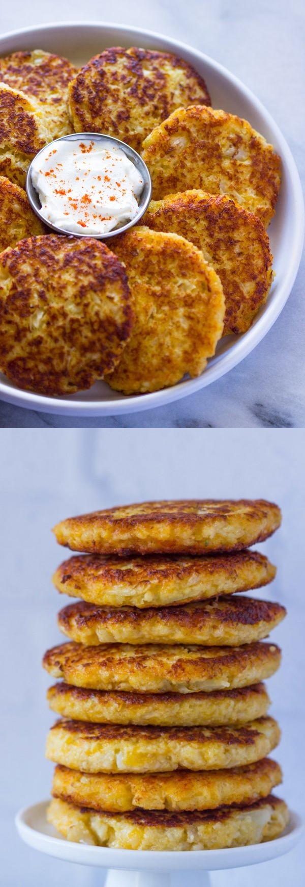 Cauliflower Cheddar Fritters (Pancakes