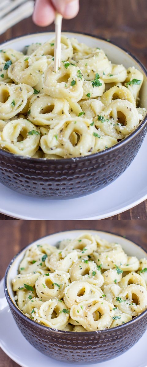 Cheese Tortellini in Garlic Butter Sauce