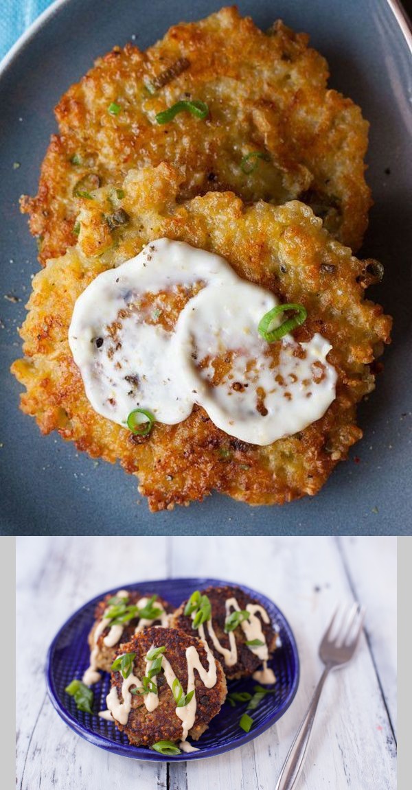 Cheesy Quinoa Cakes With a Roasted Garlic and Lemon Aioli