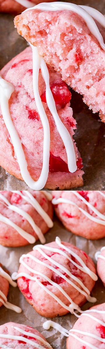 Cherry Almond Shortbread Cookies