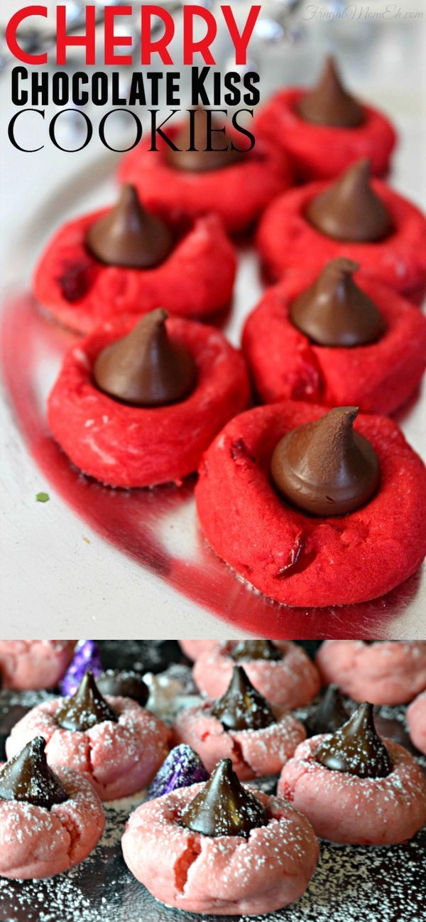 Cherry Chocolate Kiss Cookies