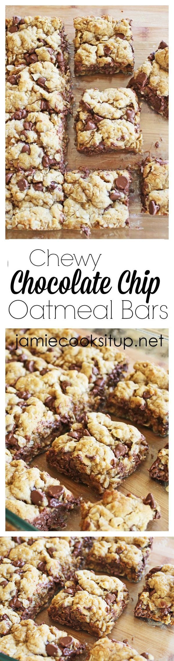 Chewy Chocolate Chip Oatmeal Bars