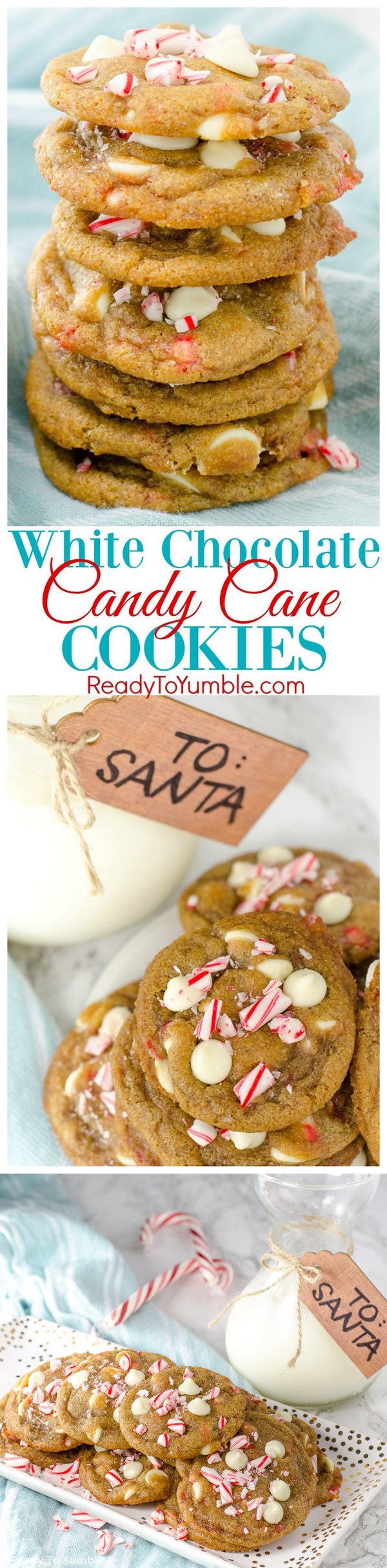 Chewy White Chocolate Candy Cane Cookies