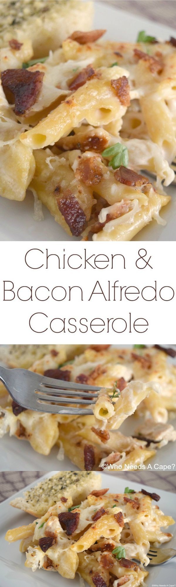 Chicken & Bacon Alfredo Casserole