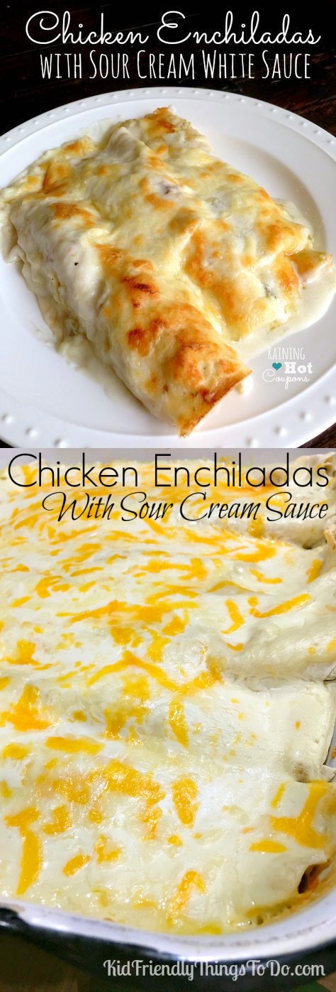 Chicken Enchiladas With Sour Cream White Sauce