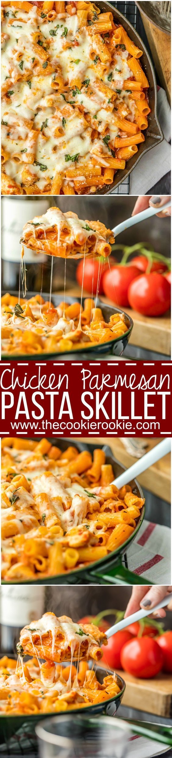 Chicken Parmesan Pasta Skillet (ONLY 6 INGREDIENTS!