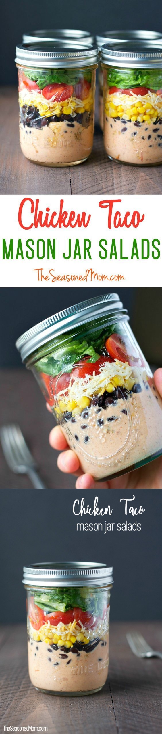 Chicken Taco Mason Jar Salads