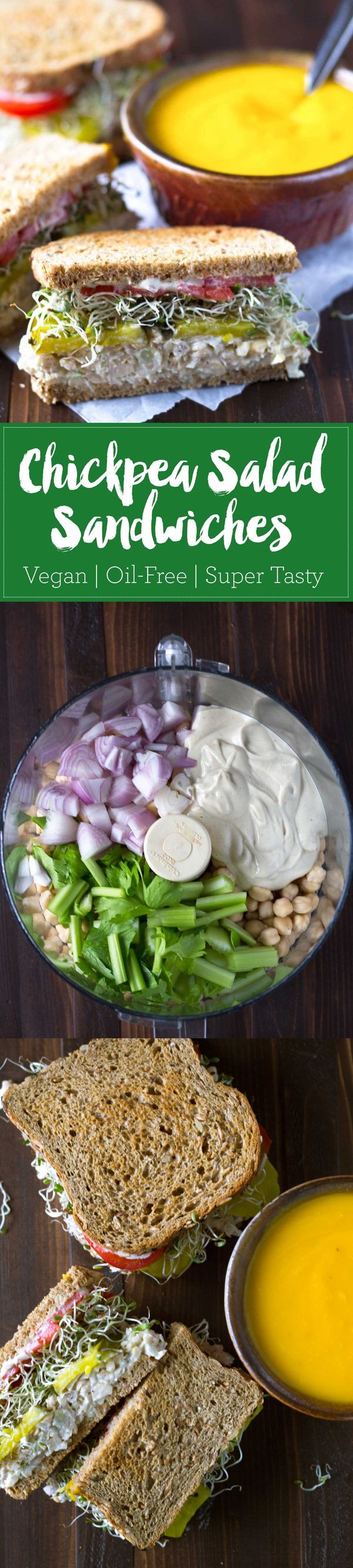 Chickpea Salad Sandwiches (Vegan, Oil-Free