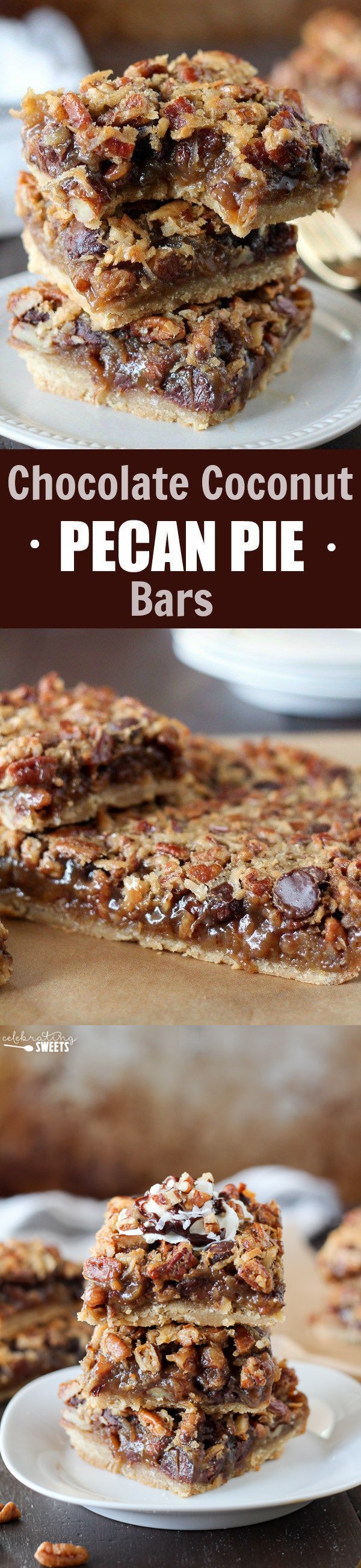 Chocolate Coconut Pecan Pie Bars