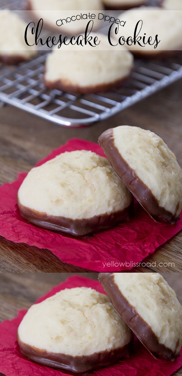 Chocolate Dipped Cheesecake Cookies