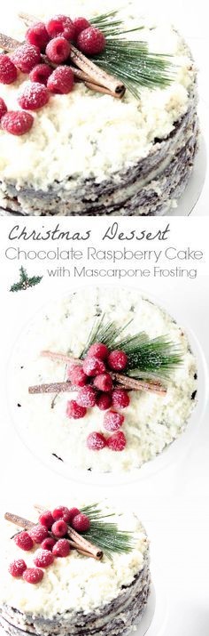 Chocolate Raspberry Cake with Mascarpone Frosting